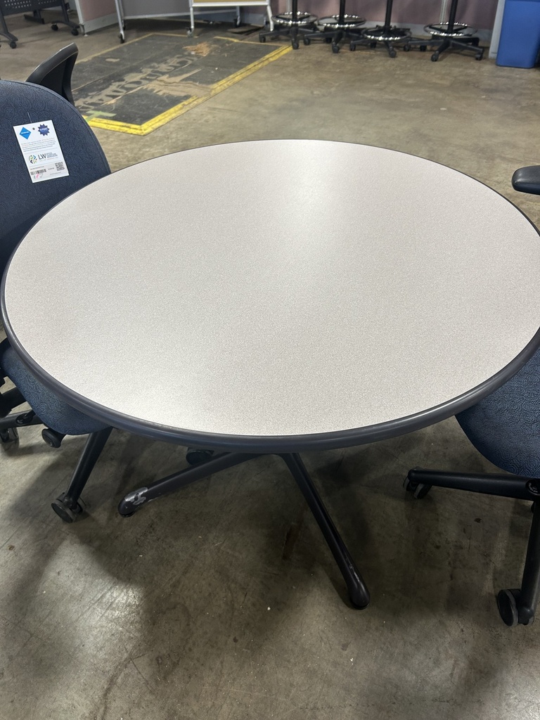 42" Round Table - Speckled Gray w/Black Base