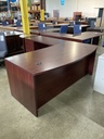 L-Desk Single Ped (Mahogany)
