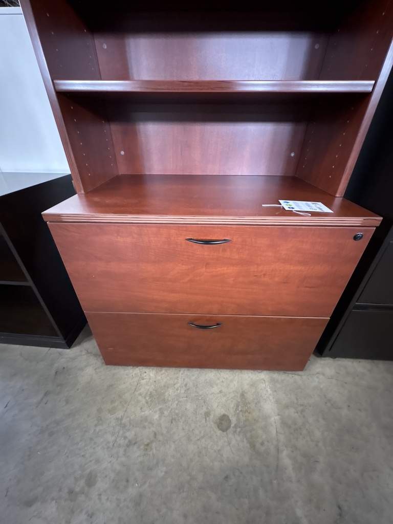 36" 2 Drawer Lateral File (Oval Pulls) Cherry, 