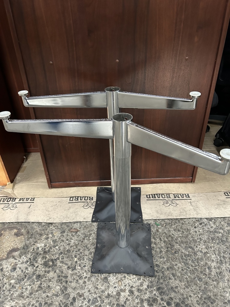 Pair of Chrome v-bases for breakroom table