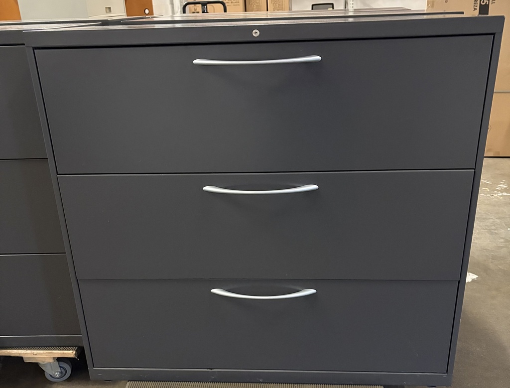 Allsteel 42" 3 Drawer Lateral File w/chrome pulls