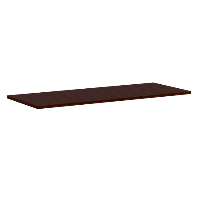 Fluted Rectangular Worksurface with Grommets, 24″ x 72″ Mahogany