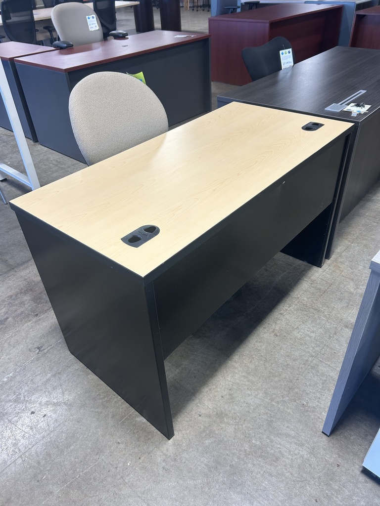 24x48 Hon Desk Shell - Black & Light Oak