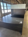 goSIT 71" RH Bowfront U Desk w/Hutch - Walnut (NO PEDS)