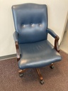 Traditional Conference Chair Navy Leather 