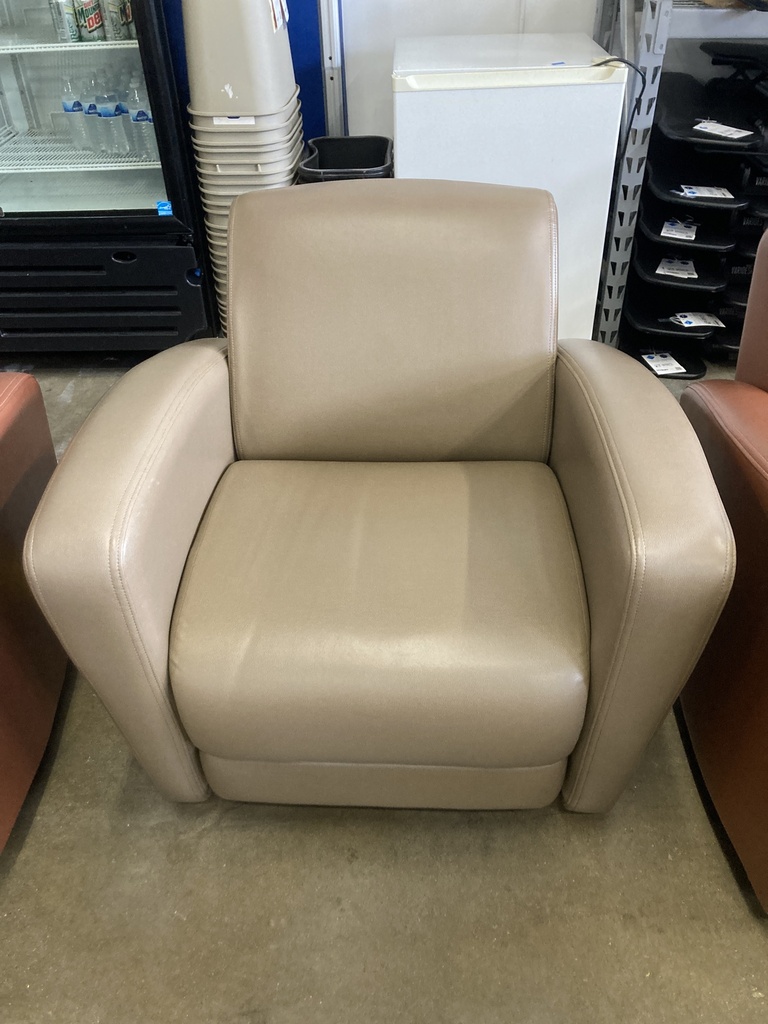 Lobby Chair Brown Vinyl 