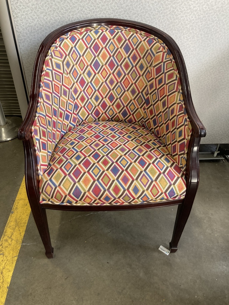 Lobby Chair Colorful Diamond Pattern 
