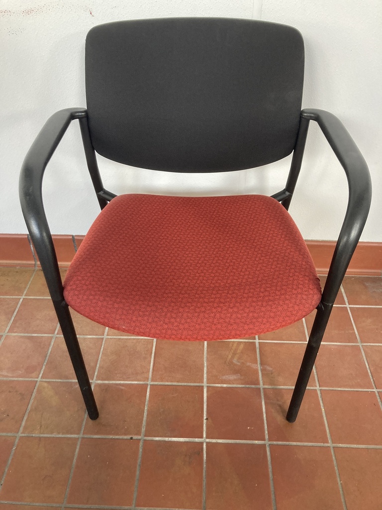 Stacking Side Chair Black and Red Pattern 