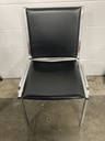 Black Vinyl Chrome Frame Stacking Chair No Arms