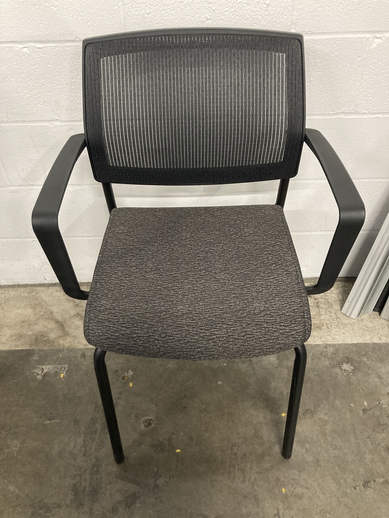 SitOnIt Black Silver Pattern Stacking Chair