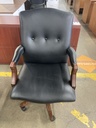 Black Leather Traditional Conference Chair