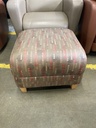 Burnt Orange and Brown Pattern Vinyl Ottoman 