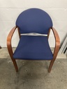 Blue Side Chair Cherry Frame 