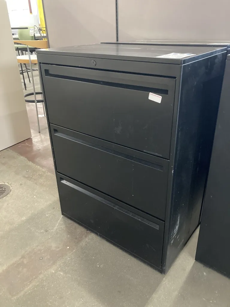 Great Openings 3 dr Lateral file, Black, 30" wide, 41"h, 17"d