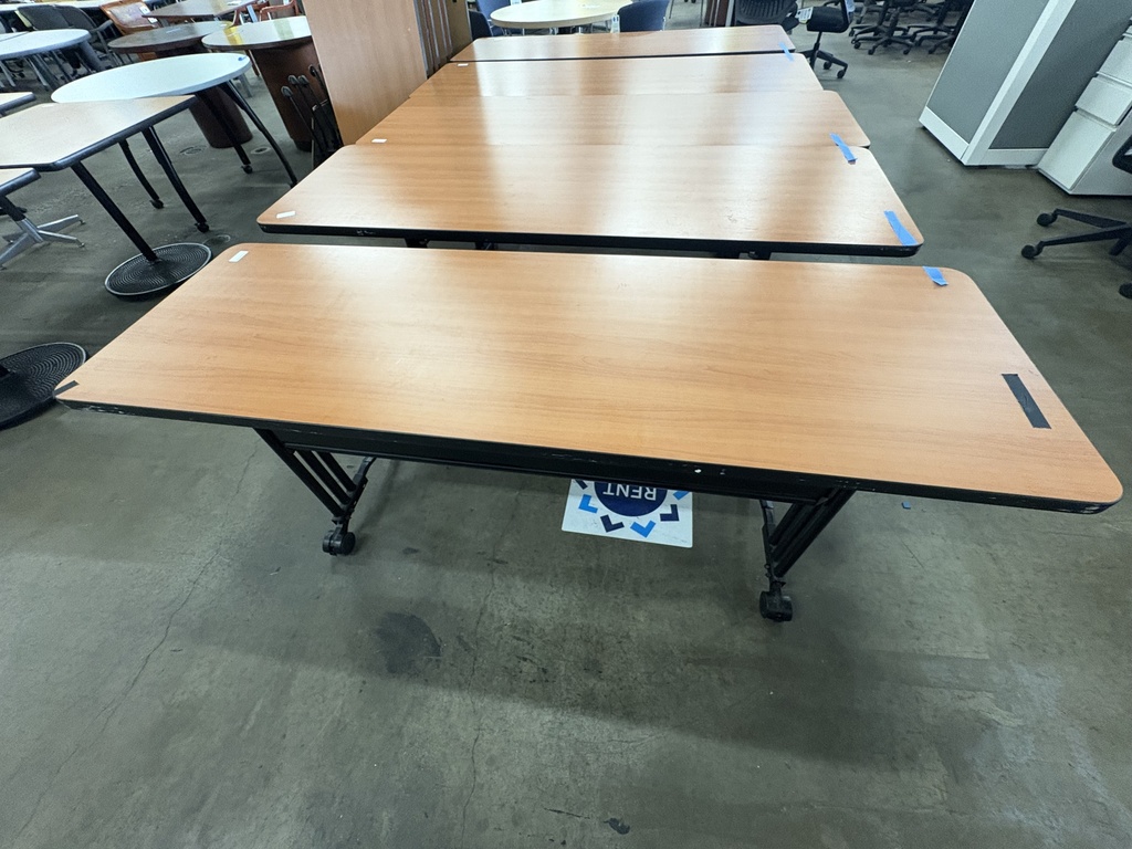 Training table, 24x72, Honey Laminate top, black edge, black base