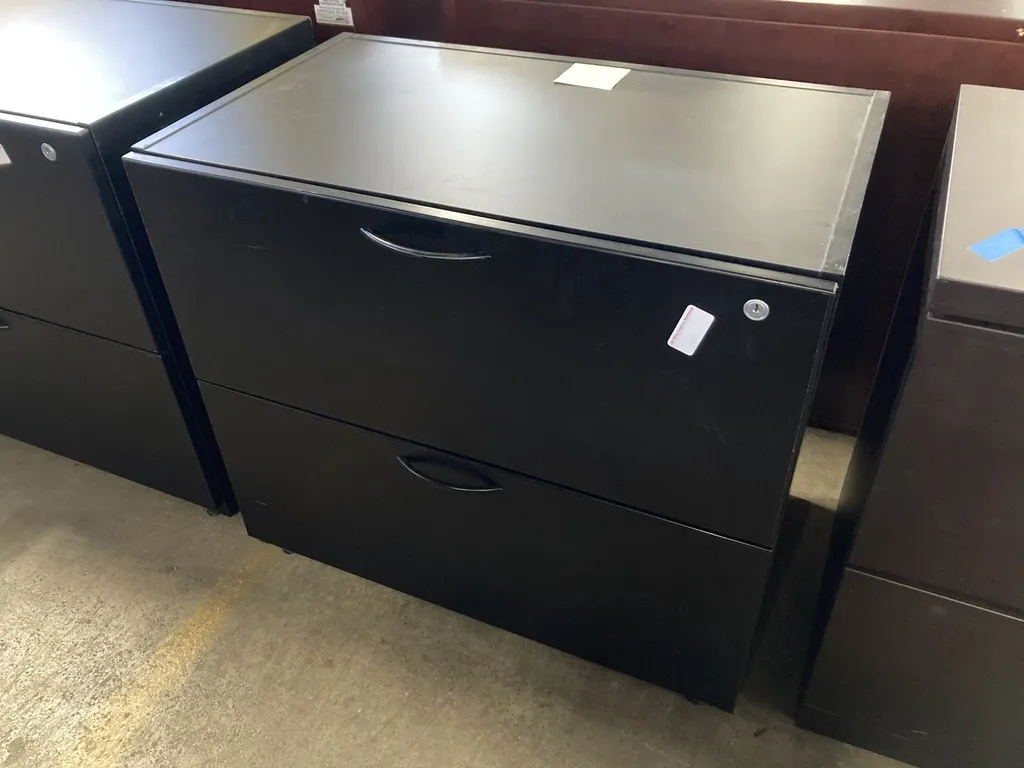 Teknion 2 Drawer 30” Lateral Filing Cabinet Black 