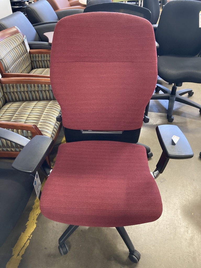 Teknion Burgandy Fabric High Back Task Chair 