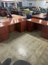 30x60 Dbl Ped w/ Dbl Ped Matching Credenza - Cherry 