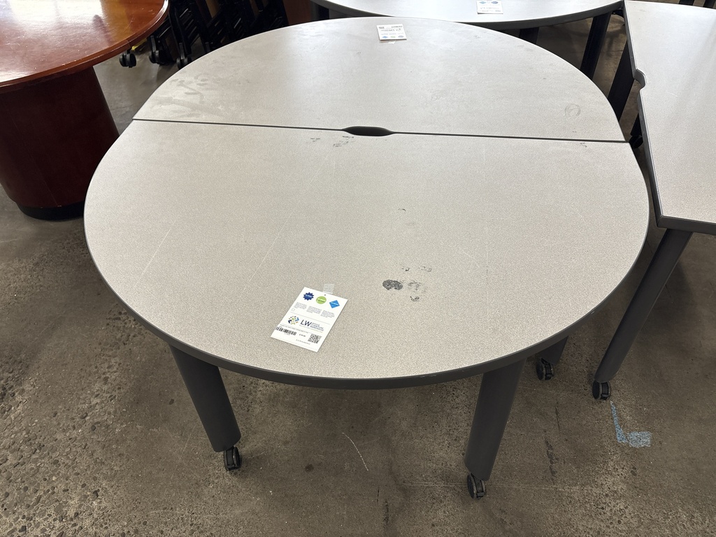 AllSteel Half round mobile training table 24"x48" white