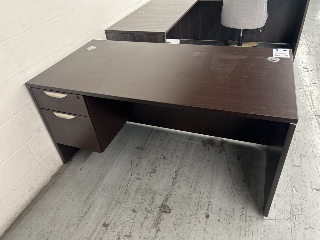 30x60 Single Ped Espresso Desk