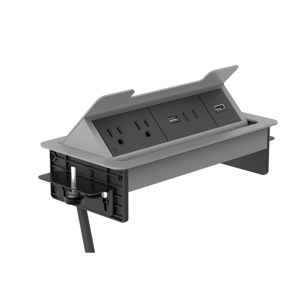 COE OfficeSource Pop-Up Power Insert with 6' Power Cord - Silver 