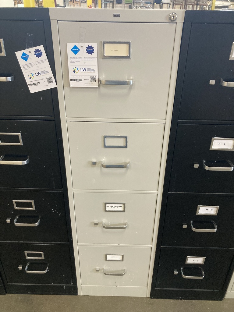 Hon 4 Drawer Vertical File With Lock (Cream)