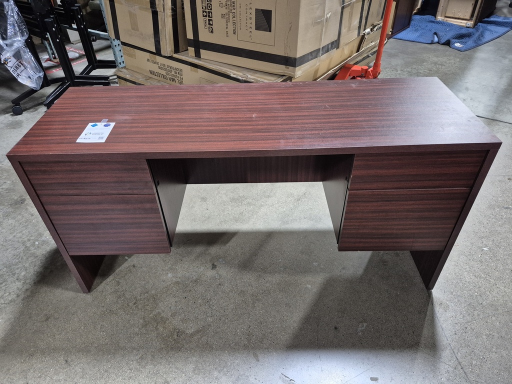 20x60 Mahogany Working Credenza - Dbl Ped