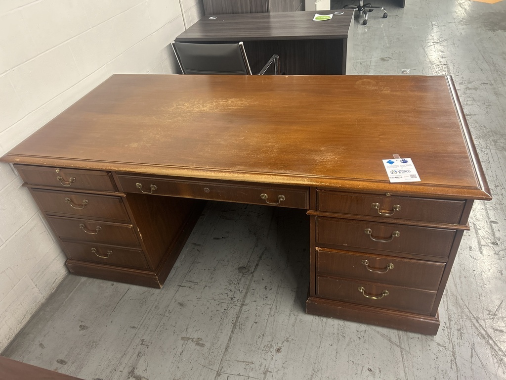 36x72 Walnut Traditional Desk 