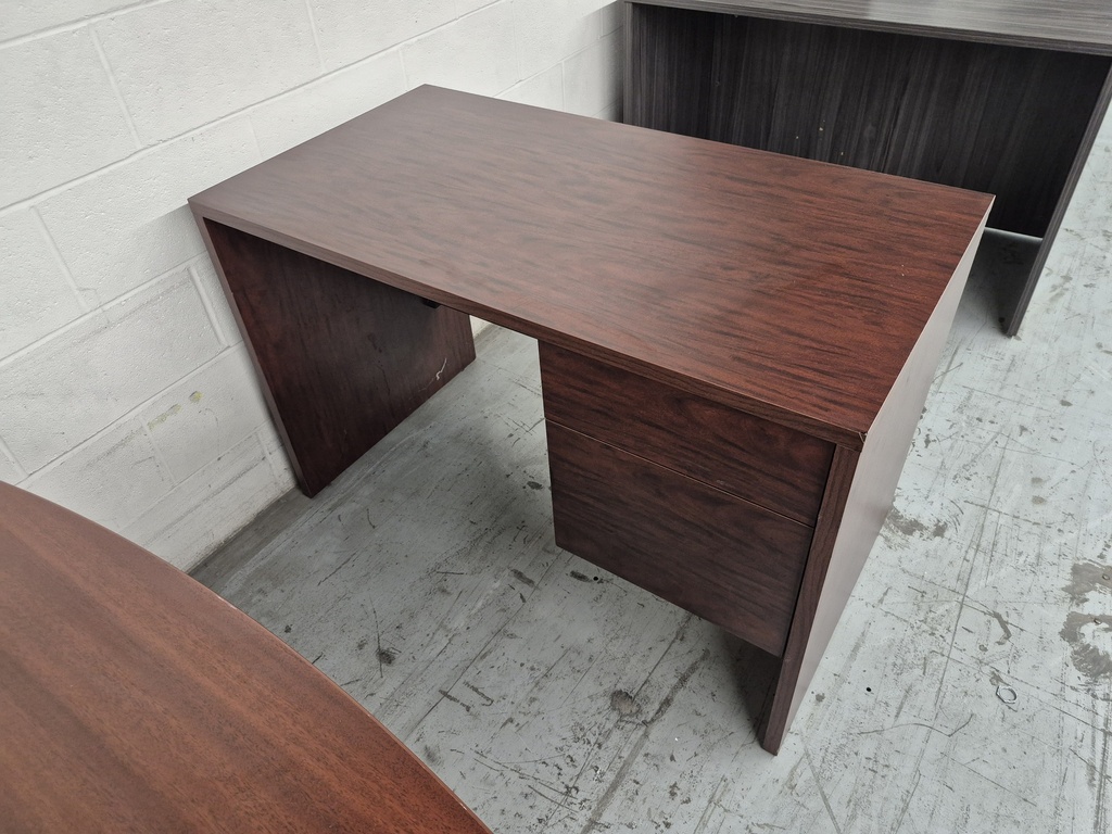 24x48 Single Ped Mahogany Desk