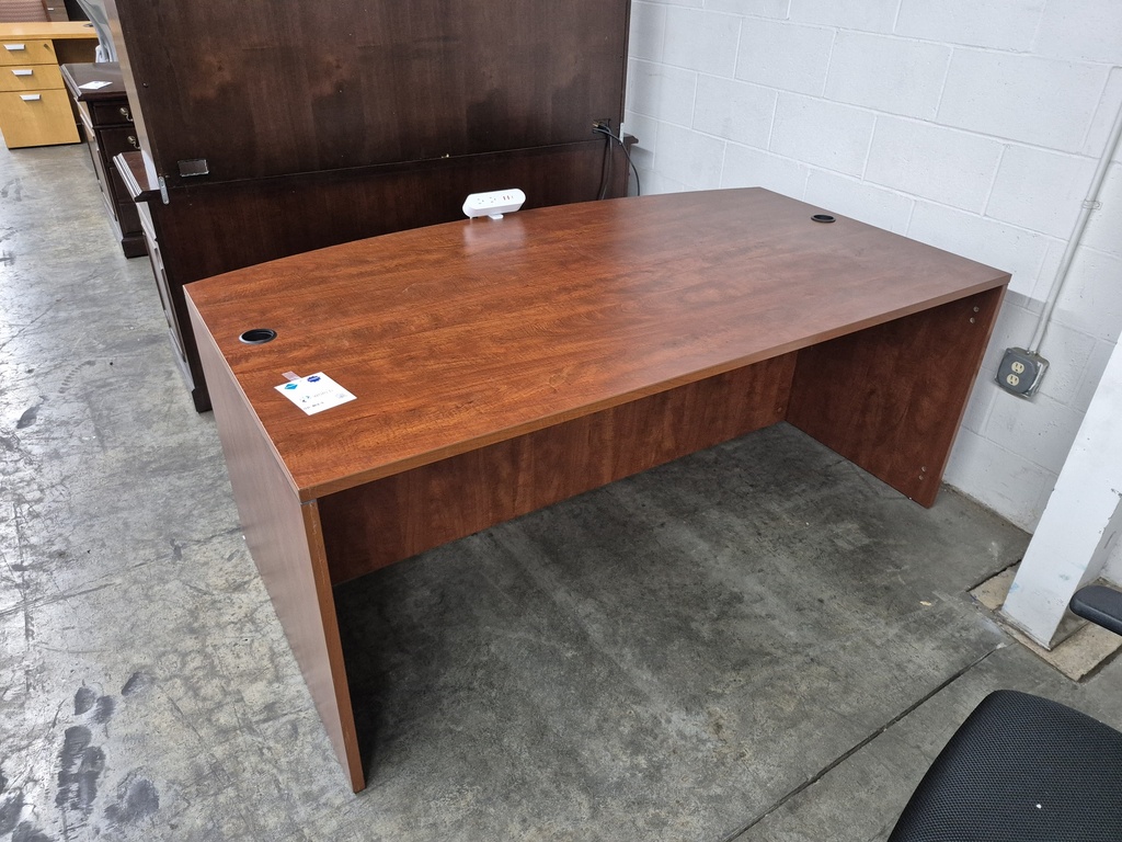 36x71 Cherry Bow Front Desk -no storage
