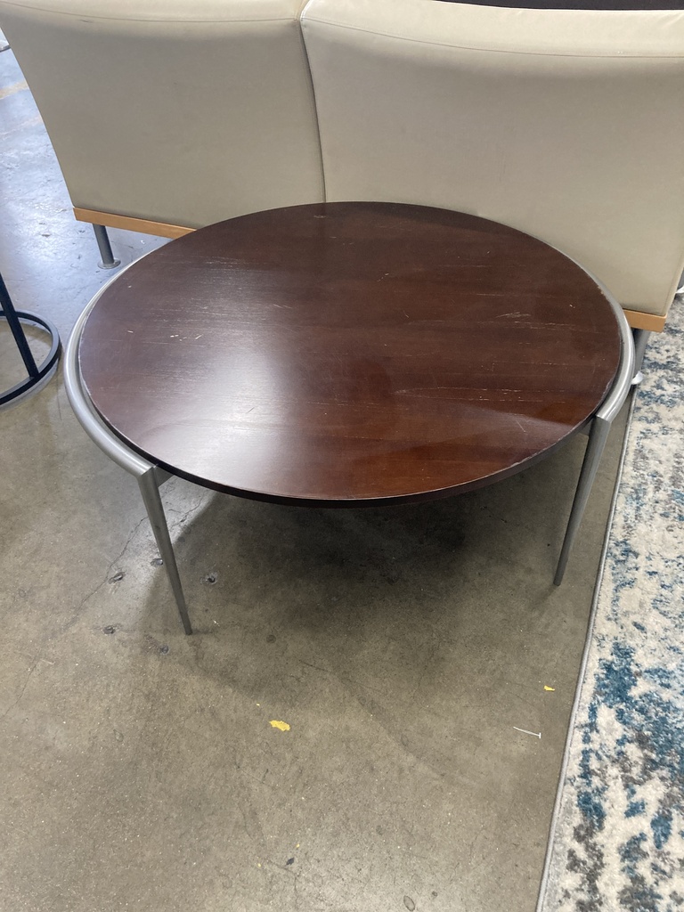 36" Walnut Coffee Table Aluminum Legs 