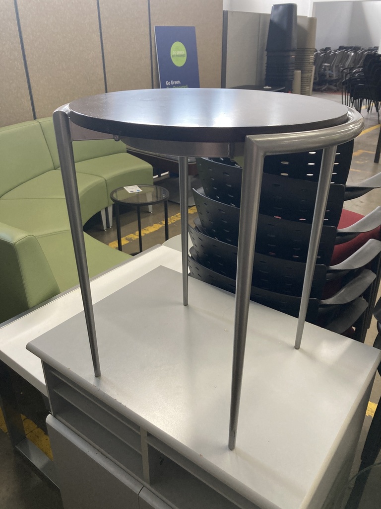 Walnut Side Table Aluminum Legs 