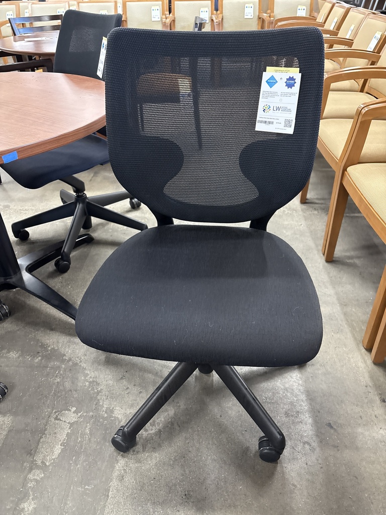 Keilhauer Black Mesh Back  Chair, armless