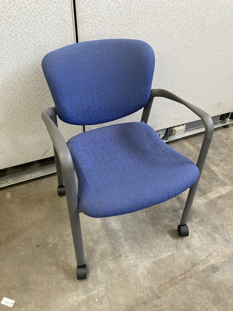 Haworth Improv Multipurpose Chair, Blue Geometric Pattern, Charcoal Frame