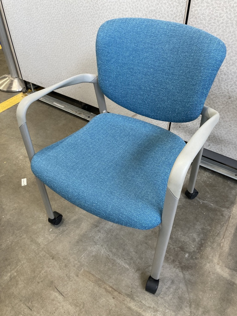 Haworth Improv Multipurpose Chair, Textured Blue, Silver Frame