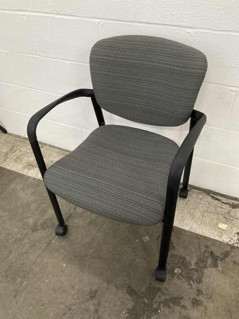 Haworth Improv Multipurpose Chair, Grey Stripe, Black Frame