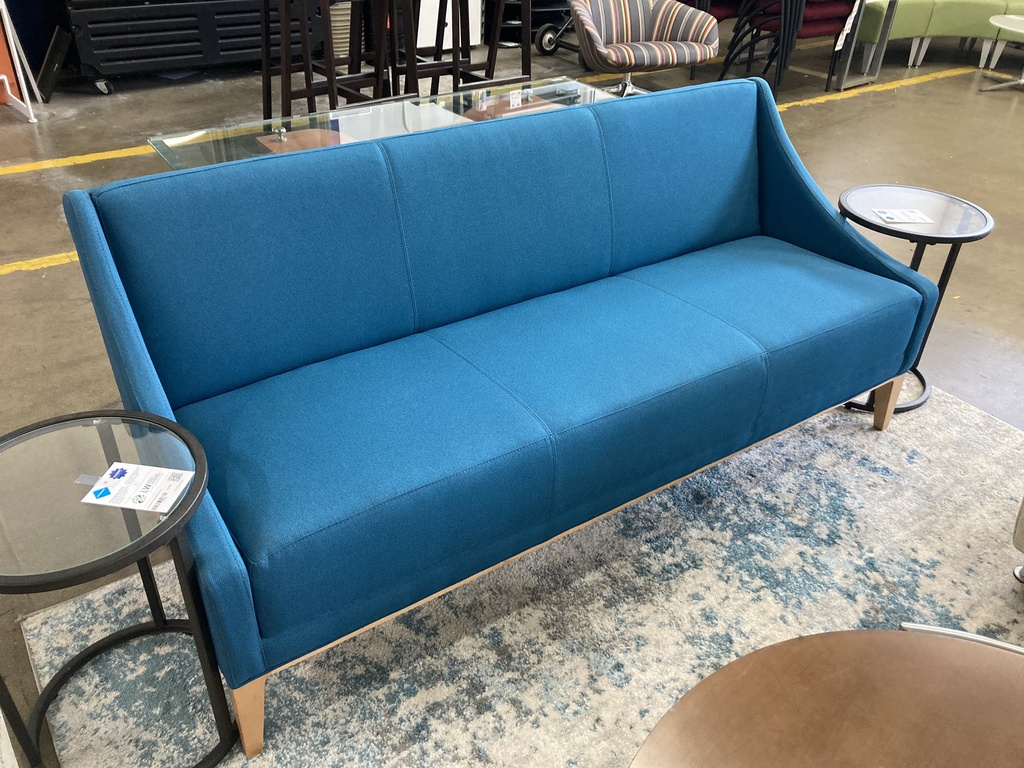 OFS Blue Sofa with Maple Legs 