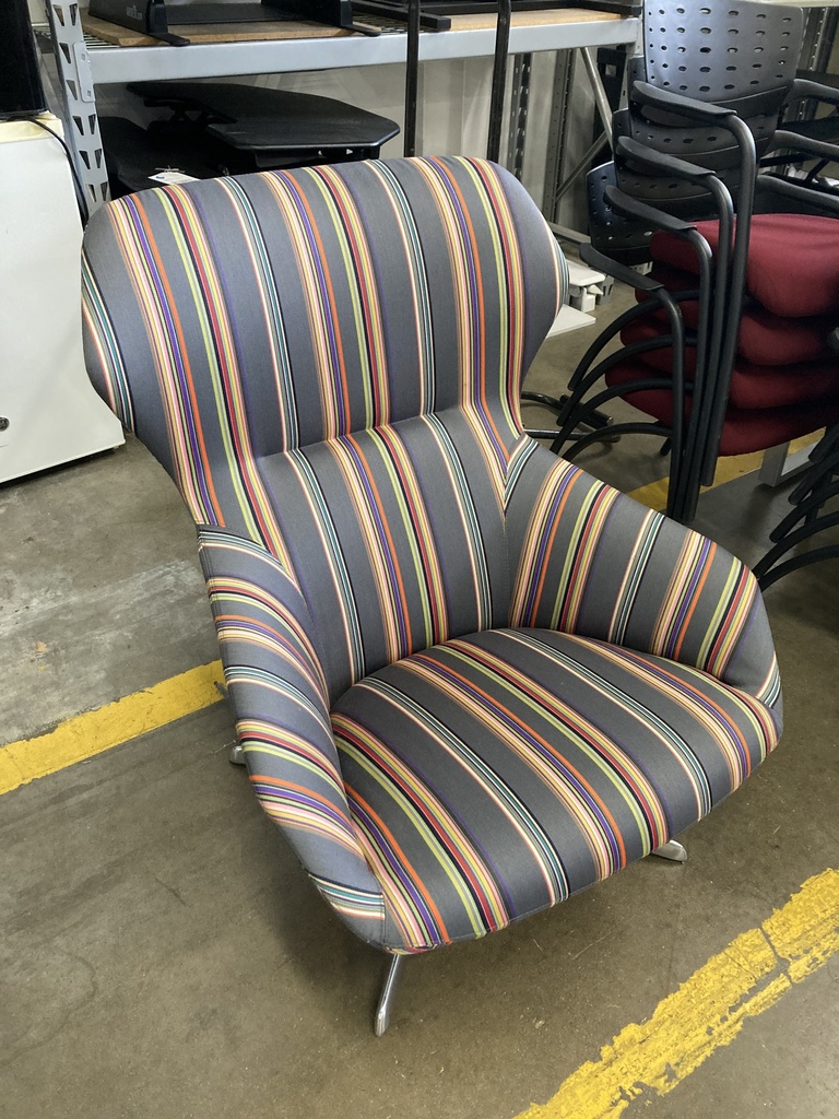 Davis Colorful Striped Arm Chair with Swivel-Tilt