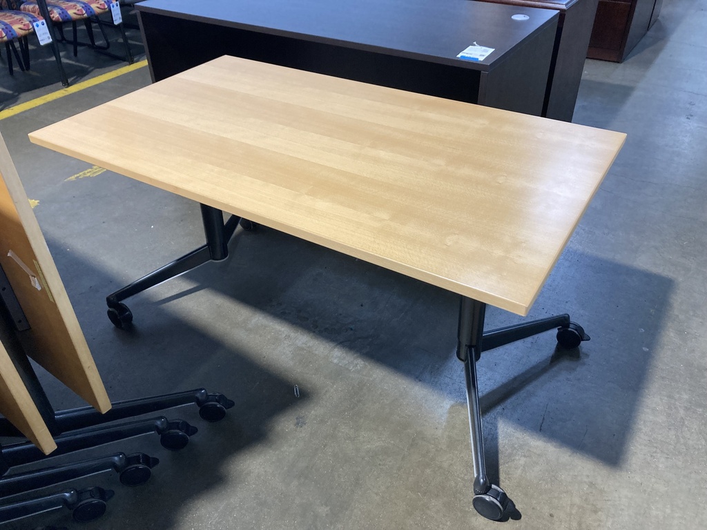 31.5”x55” Nesting Table, Charcoal Legs, Maple Laminate Top 