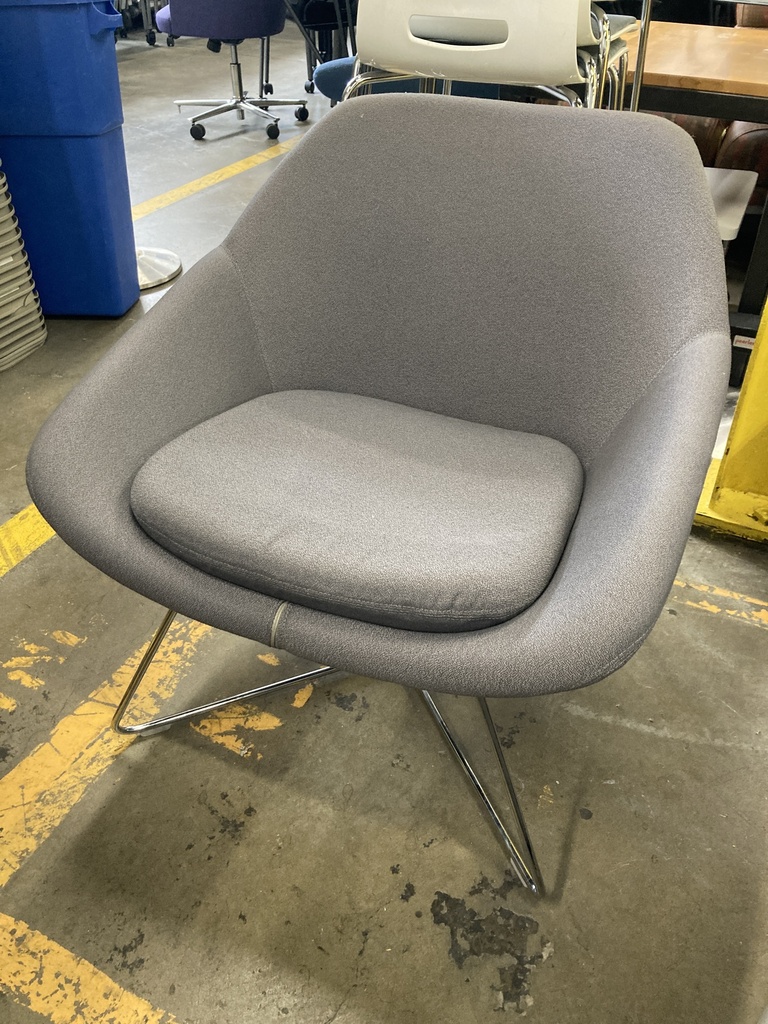 Allermuir Charcoal Arm Chair, Chrome Frame