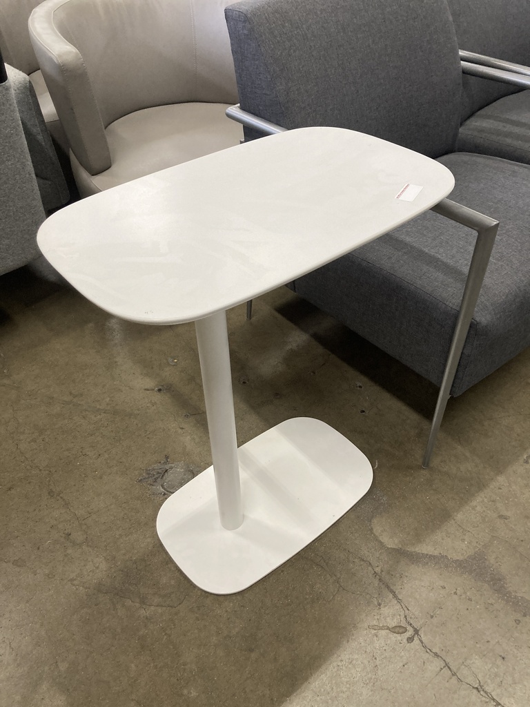 13"x22" White Side Table, White Base