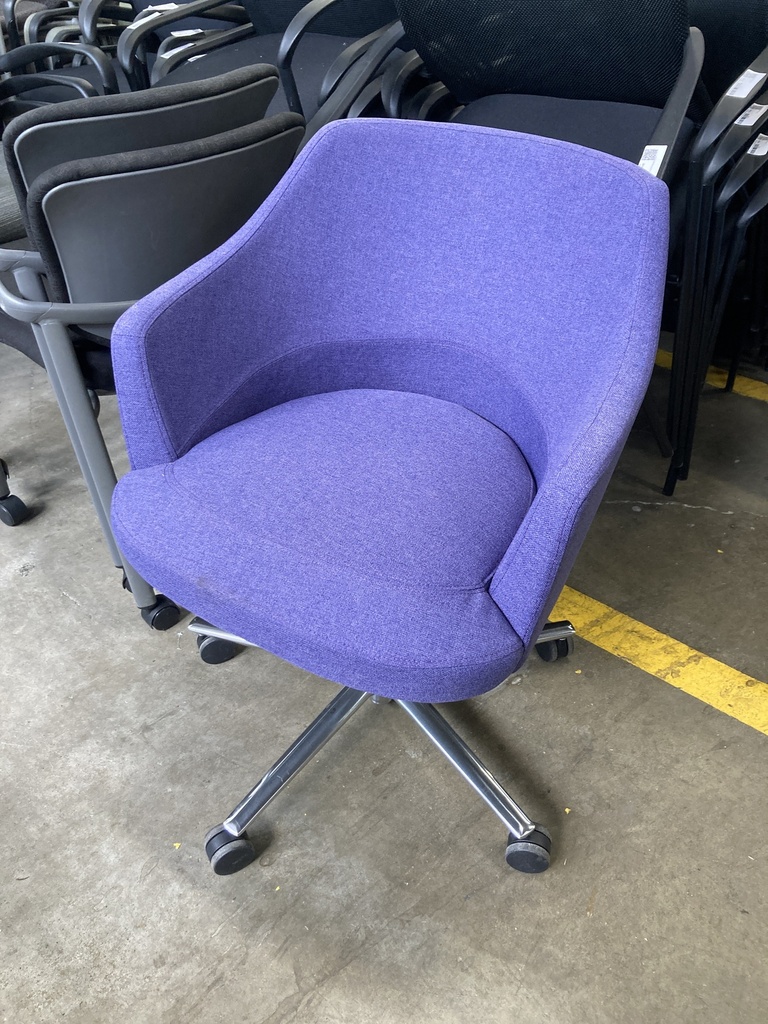 RCF Upholstered Purple Chair on Casters