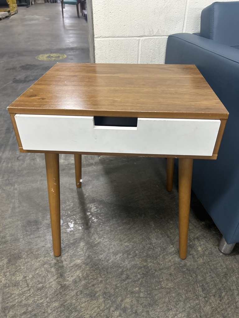 16"x19" Walnut and White End Table