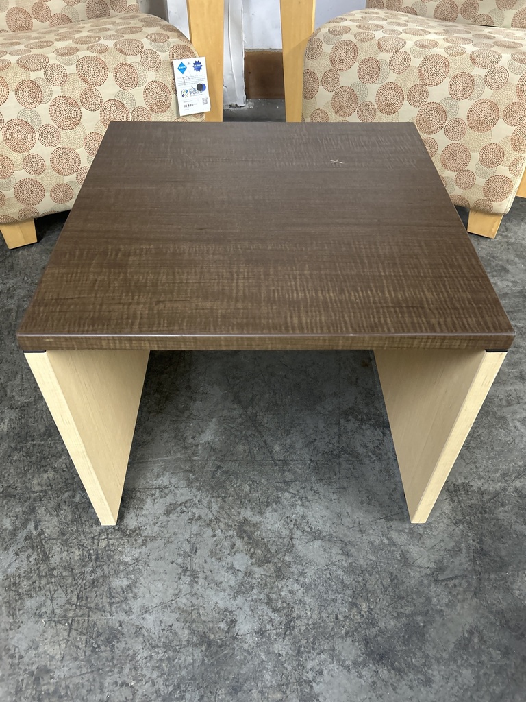 22x22" Walnut and Maple End Table 