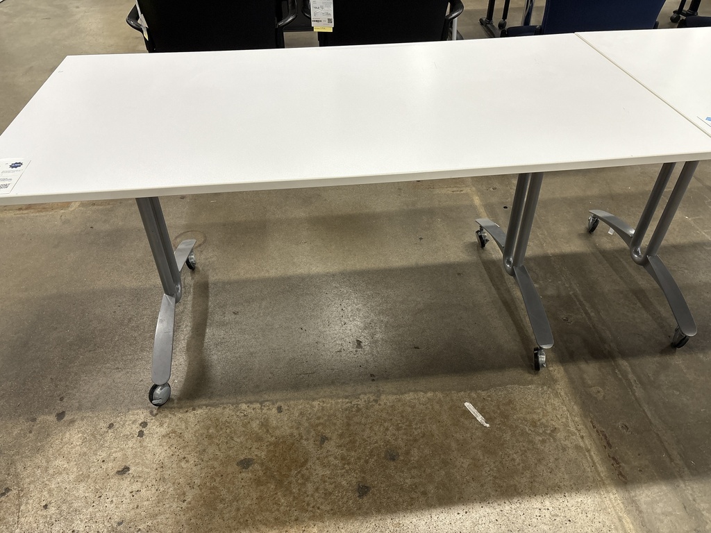 30x60 Folding/Nesting Training Tables on wheels, WHITE 