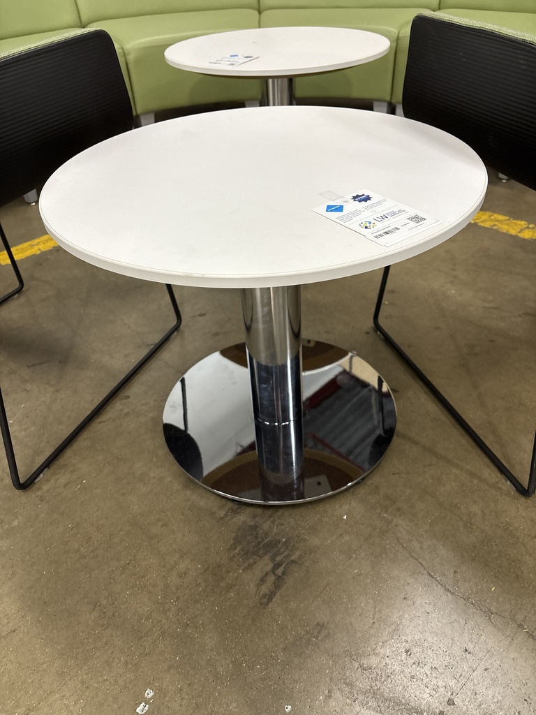 24"Round Side Table White 