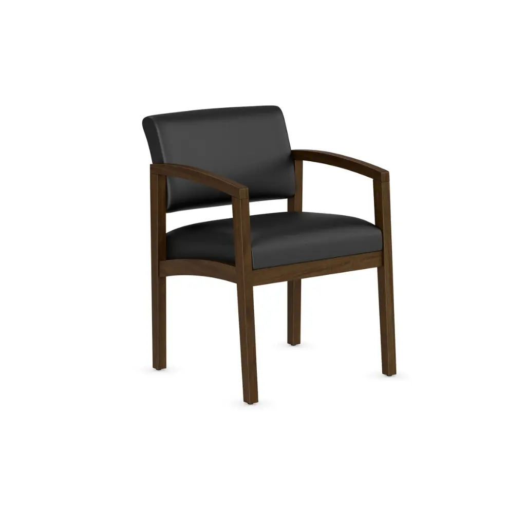 DKA- WOOD GUEST BLK BONDED LEATHER WALNUT