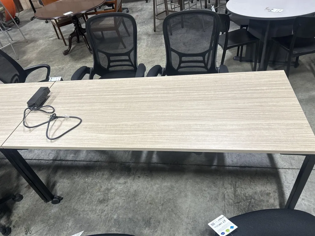 30x72 Aged Oak Training Table w/ upmount power
