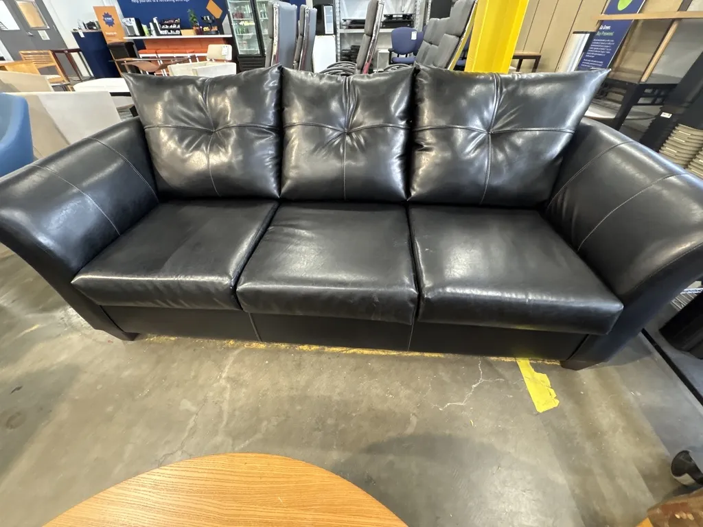 Sofa Black Leather 