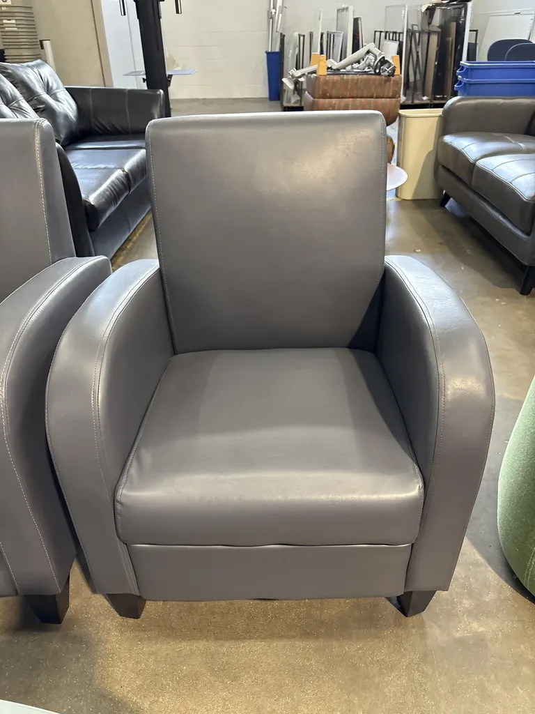 OS Side Chairs Grey Leather 